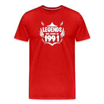 1991 - Born 1991 - Men's Premium Organic T-Shirt - red - Front - Damien (186cm)
