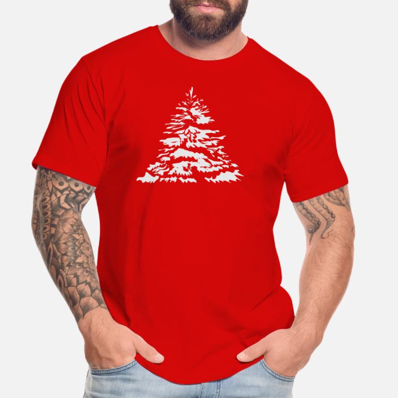 schneebedeckter Christbaum oder Tannenbaum Männer Premium Bio T-Shirt