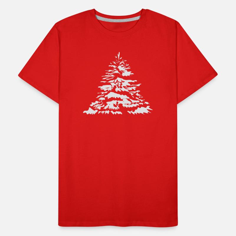 schneebedeckter Christbaum oder Tannenbaum Männer Premium Bio T-Shirt