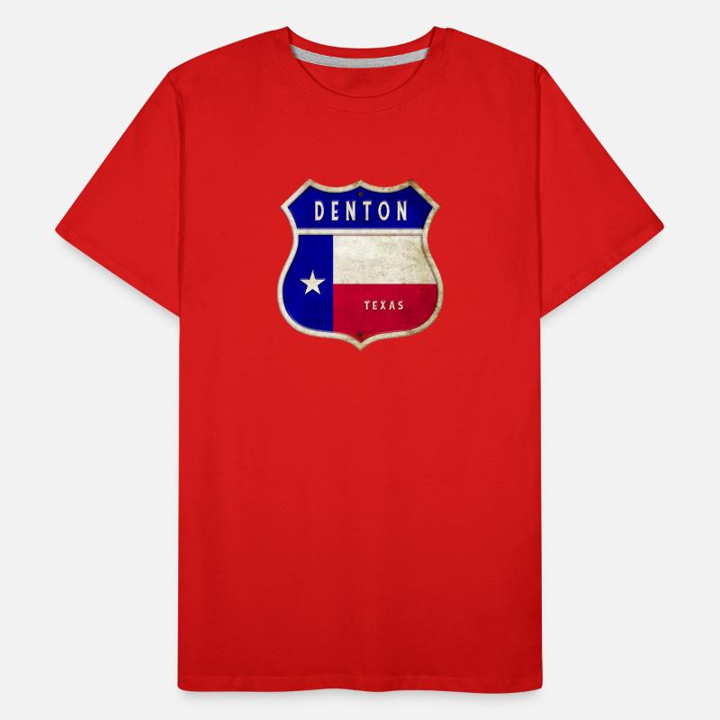 Denton Texas Wappen Flaggen Design Männer Premium Bio T-Shirt