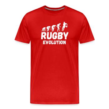 RUGBY, Rugby-Sport, Rugby-Humor - Männer Premium Bio T-Shirt - Rot - Vorne - Damien (186cm)