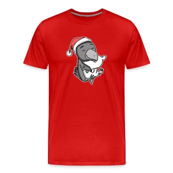 Corbeau Noël Sommeil Sommeil Sommeil Sommeil - T-shirt bio Premium Homme - rouge - Devant - Damien (186cm)
