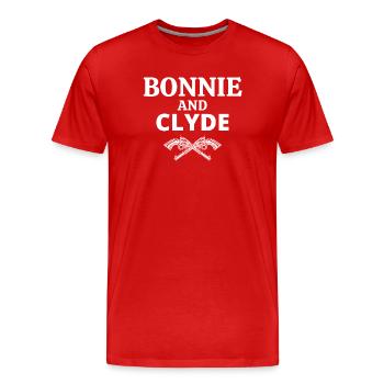 Bonnie and Clyde, Bonnie, Clyde - Men's Premium Organic T-Shirt - red - Front - Damien (186cm)