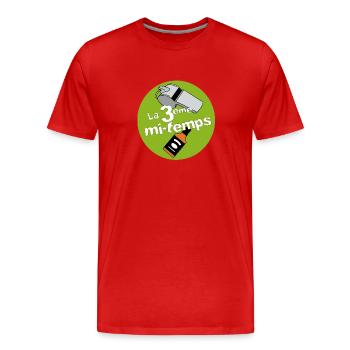 3 ème mi-temps - T-shirt bio Premium Homme - rouge - Devant - Damien (186cm)