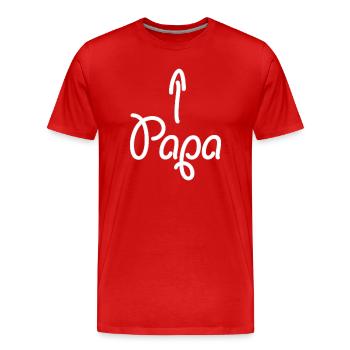 Papa (flèche) - T-shirt bio Premium Homme - rouge - Devant - Damien (186cm)