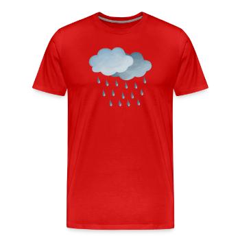 Symbole météo pluie-nuages - T-shirt bio Premium Homme - rouge - Devant - Damien (186cm)