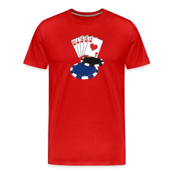 Poker - T-shirt bio Premium Homme - rouge - Devant - Damien (186cm)