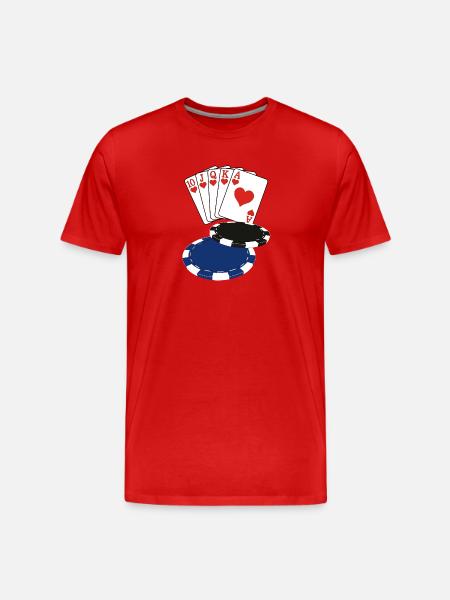 Poker - Men's Premium Organic T-Shirt - red