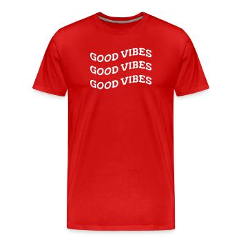 gute Stimmung - Männer Premium Bio T-Shirt - Rot - Vorne - Damien (186cm)