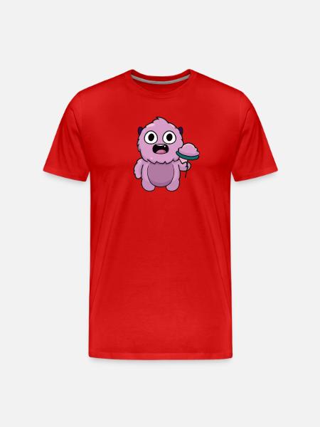 Cute Pink Monster | Funny Lollipop Chibi - Men's Premium Organic T-Shirt - red