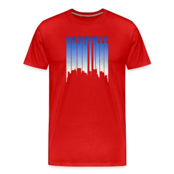 Pente de la ligne d’horizon de Nashville - T-shirt bio Premium Homme - rouge - Devant - Damien (186cm)