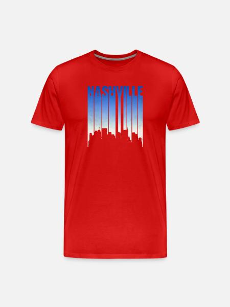 Nashville Skyline Gradient - Men's Premium Organic T-Shirt - red