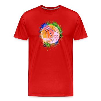 Colorful Basketball - Basketball Players Retro Streetball - Men's Premium Organic T-Shirt - red - Front - Damien (186cm)