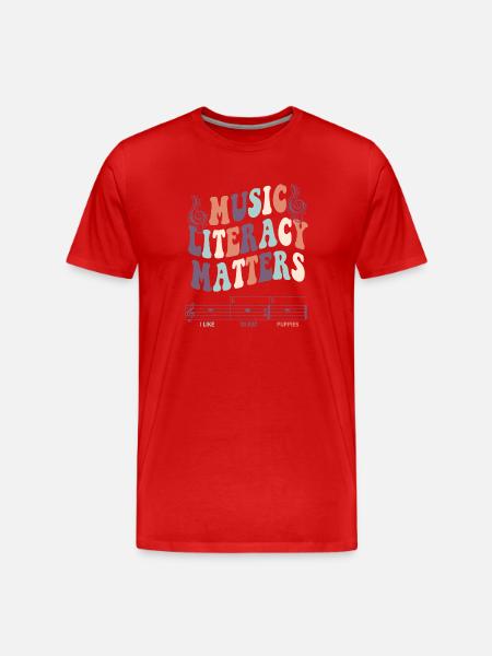 Music Literacy Matters - Men's Premium Organic T-Shirt - red
