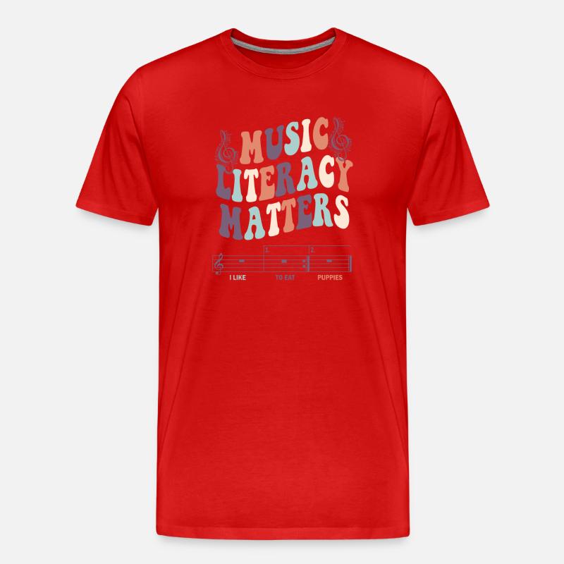 Music Literacy Matters - Männer Premium Bio T-Shirt - Rot