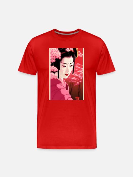 Geisha 6 - Men's Premium Organic T-Shirt - red