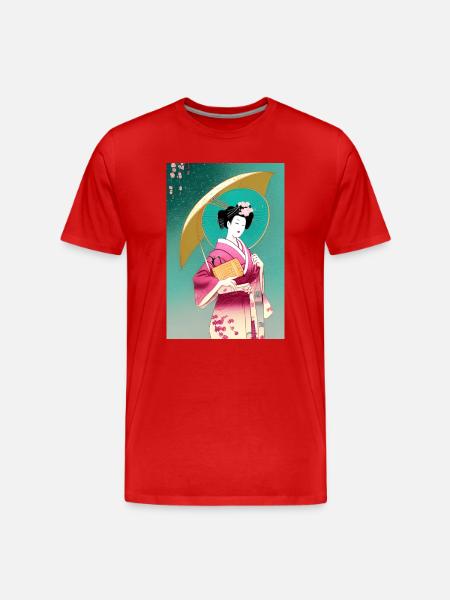 Geisha 2 - Men's Premium Organic T-Shirt - red