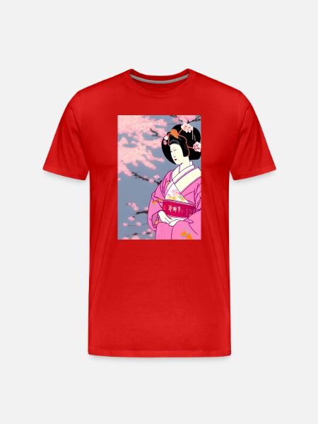 Geisha 3 - Men's Premium Organic T-Shirt - red