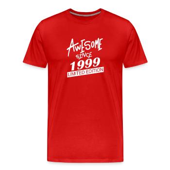 1999 - Jahrgang 1999 - Fantastisch seit 1999 - Männer Premium Bio T-Shirt - Rot - Vorne - Damien (186cm)