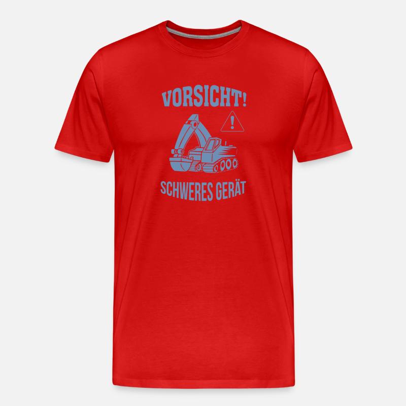 Bagger Baggerfahrer Baugeräteführer Schweres Gerät - Männer Premium Bio T-Shirt - Rot
