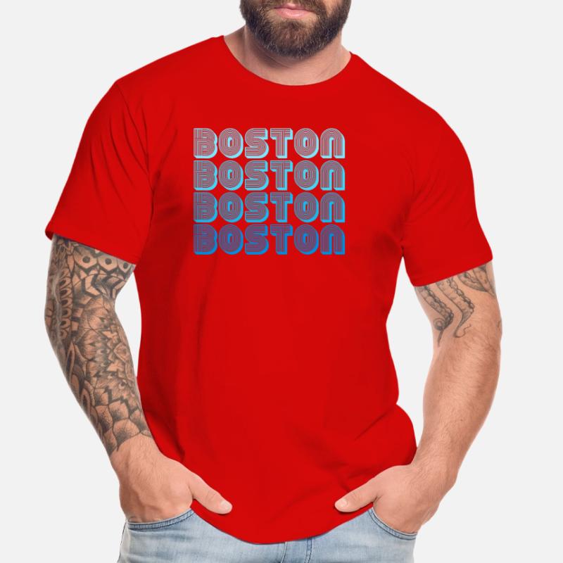 Boston Repeat Pattern Blue Gradient Men's Premium Organic T-Shirt