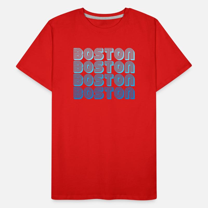 Boston Repeat Pattern Blue Gradient Men's Premium Organic T-Shirt