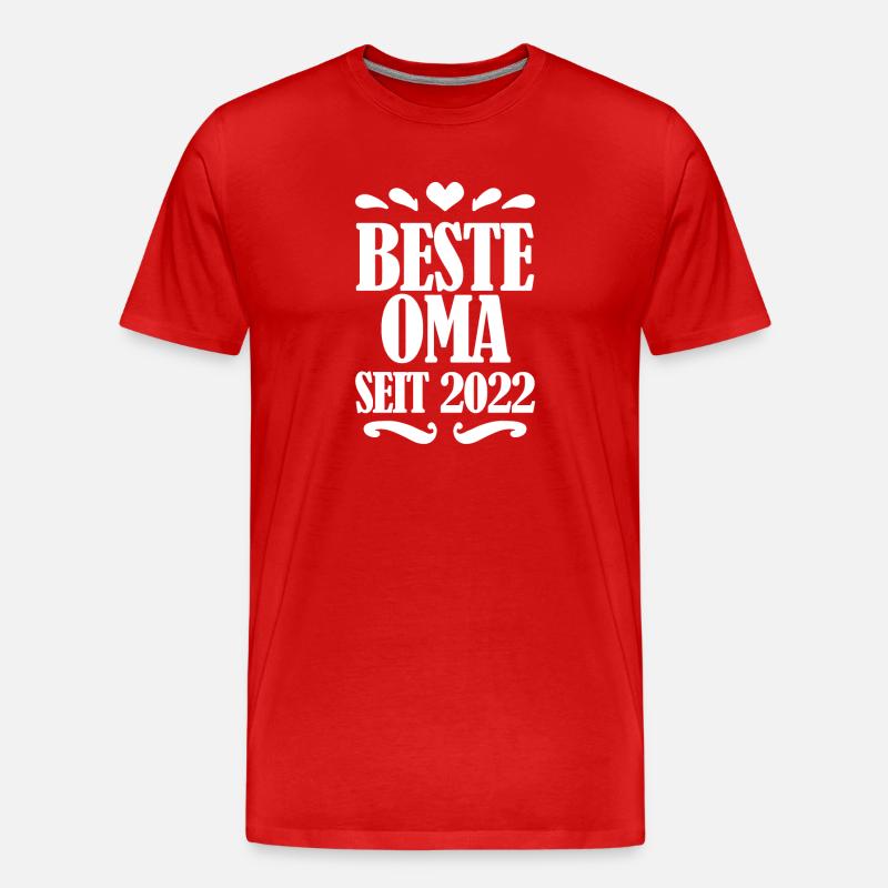Beste Oma seit 2022 - Männer Premium Bio T-Shirt - Rot