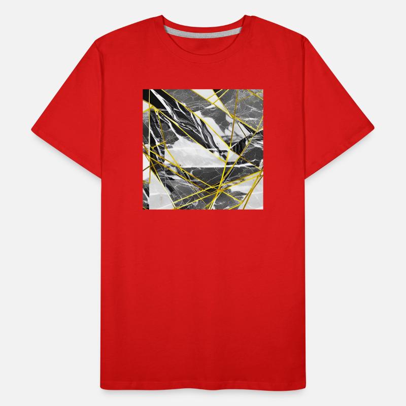 Marble Black Gold Geometric texture Men's Premium Organic T-Shirt