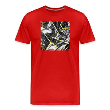 Marmor Schwarz Gold Geometrische Textur - Männer Premium Bio T-Shirt - Rot - Vorne - Damien (186cm)