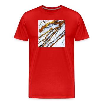 weißer Marmor trifft auf Gold - Männer Premium Bio T-Shirt - Rot - Vorne - Damien (186cm)