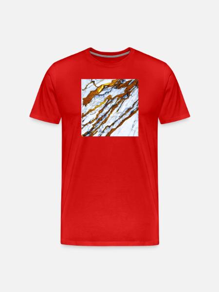 white marble meets gold - Men's Premium Organic T-Shirt - red