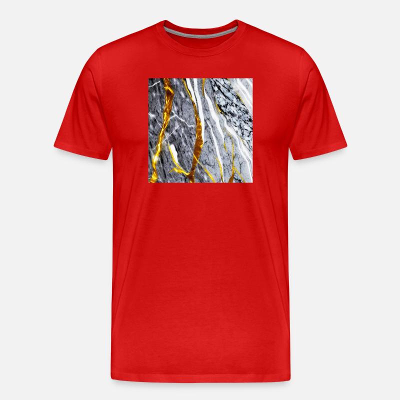 Marble Gold Texture - Men's Premium Organic T-Shirt - red