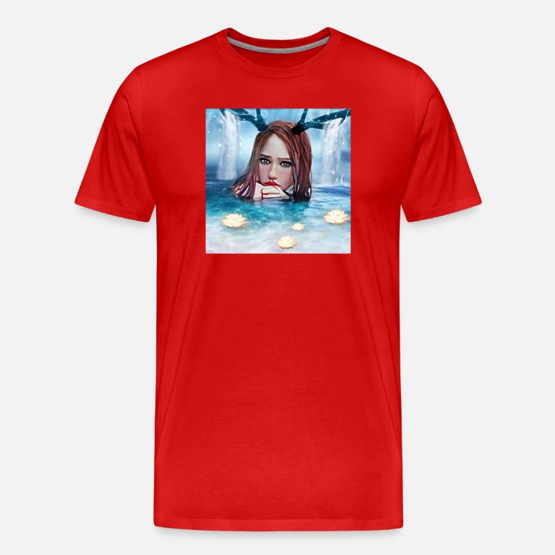 Nymphe - Männer Premium Bio T-Shirt - Rot