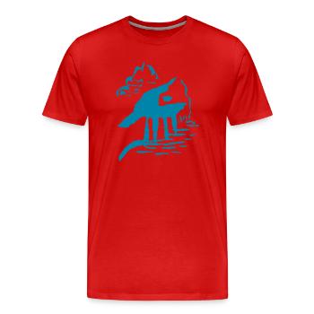 Abstrakt - Männer Premium Bio T-Shirt - Rot - Vorne - Damien (186cm)