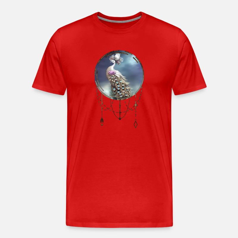 Merveilleux paon élégant - T-shirt bio Premium Homme - rouge