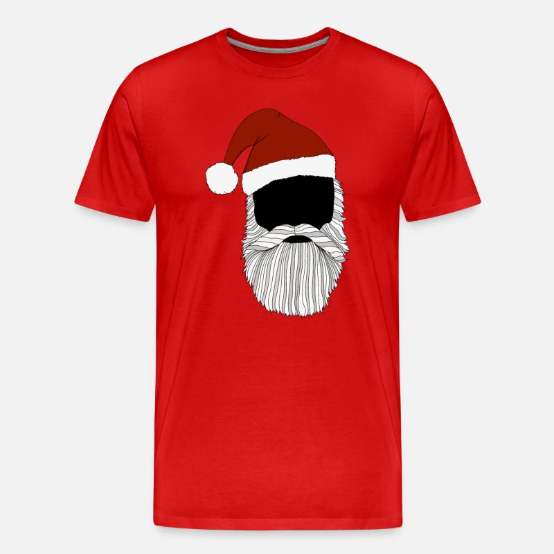 Hipster Santa - Männer Premium Bio T-Shirt - Rot