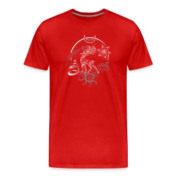 Nuit de Noël de Noël en bois de cerf - T-shirt bio Premium Homme - rouge - Devant - Damien (186cm)