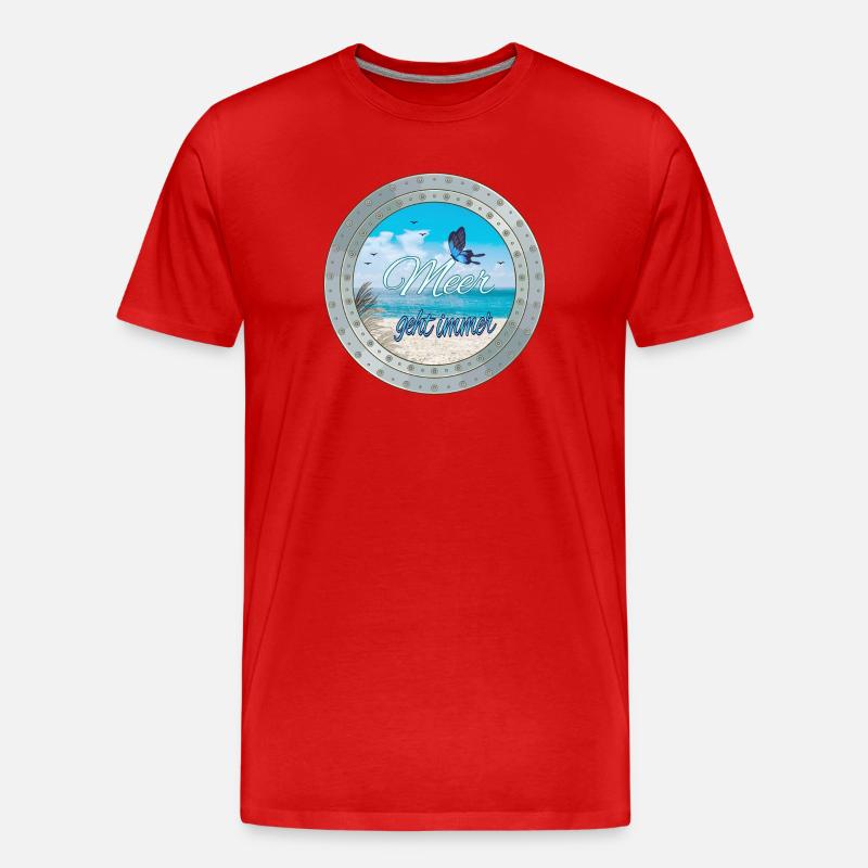 Meer geht immer – Strandlook - Männer Premium Bio T-Shirt - Rot