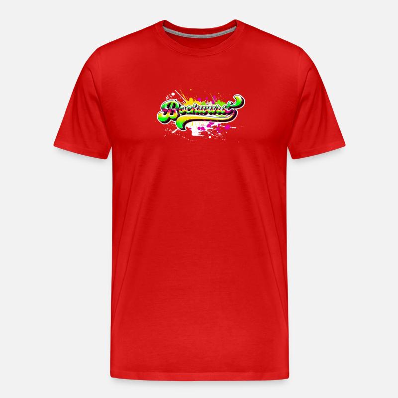 Bockwurst Graffiti - Männer Premium Bio T-Shirt - Rot