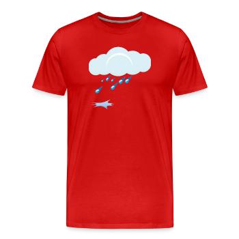 Rain - Men's Premium Organic T-Shirt - red - Front - Damien (186cm)