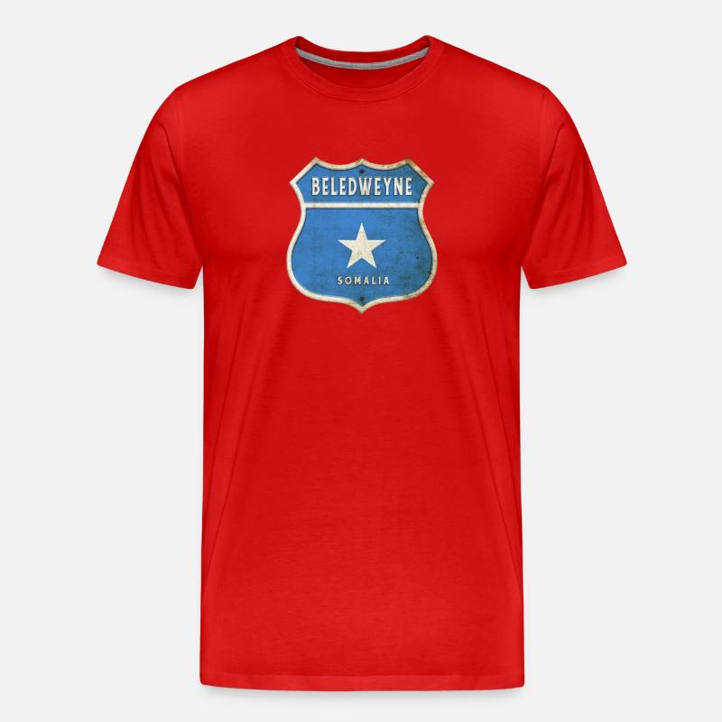 Beledweyne Somalia Crest Flag Design - Men's Premium Organic T-Shirt - red