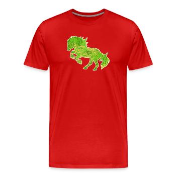 Gallop Horses Icelandic Horses Horse Love Trot - Men's Premium Organic T-Shirt - red - Front - Damien (186cm)