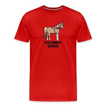 Chevaux islandais amoureux des chevaux Haflinger Ross disant - T-shirt bio Premium Homme - rouge - Devant - Damien (186cm)
