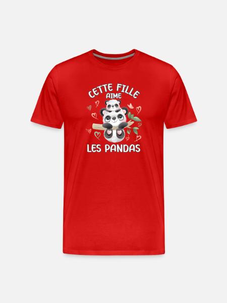 Dieses Mädchen Liebt Pandas - Männer Premium Bio T-Shirt - Rot