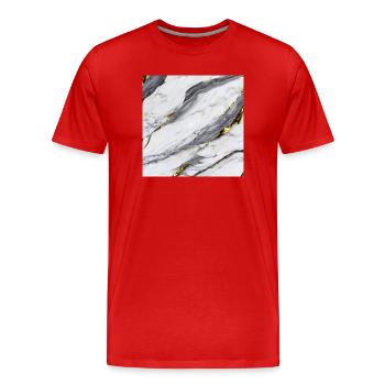 Marmor Weiß Gold Struktur - Männer Premium Bio T-Shirt - Rot - Vorne - Damien (186cm)
