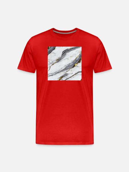 Marble White Gold Structure - Men's Premium Organic T-Shirt - red