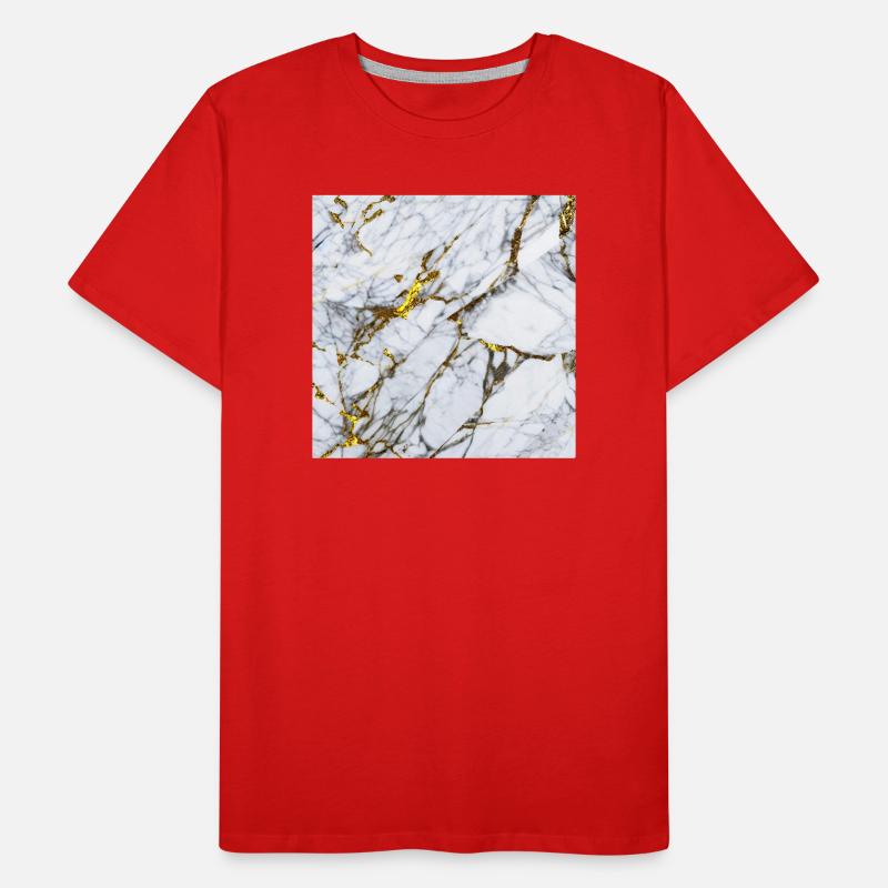 Marmor Weiß Gold Textur Männer Premium Bio T-Shirt