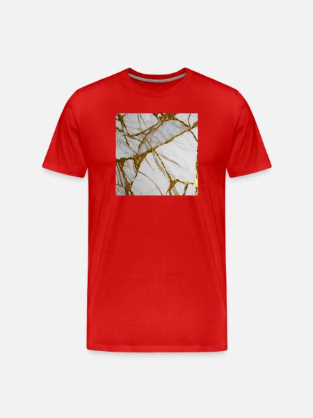 Marbling white-gold marble stone texture - Men's Premium Organic T-Shirt - red
