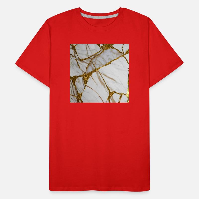 Marbling white-gold marble stone texture Men's Premium Organic T-Shirt