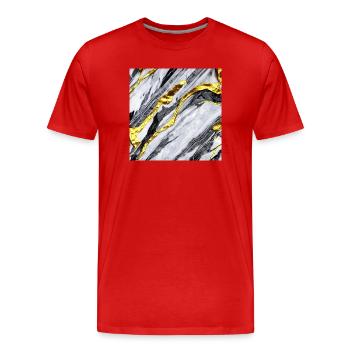 Structure en marbre or - T-shirt bio Premium Homme - rouge - Devant - Damien (186cm)